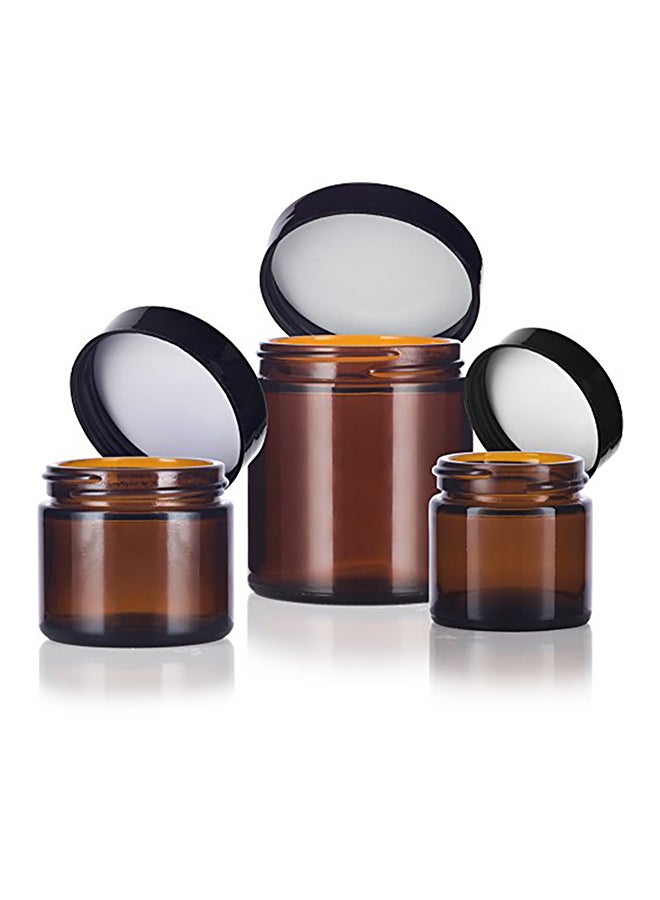JUVITUS 6 Piece Glass Straight Sided Jar With Lids, Spatulas And Labels Brown  - Image 2