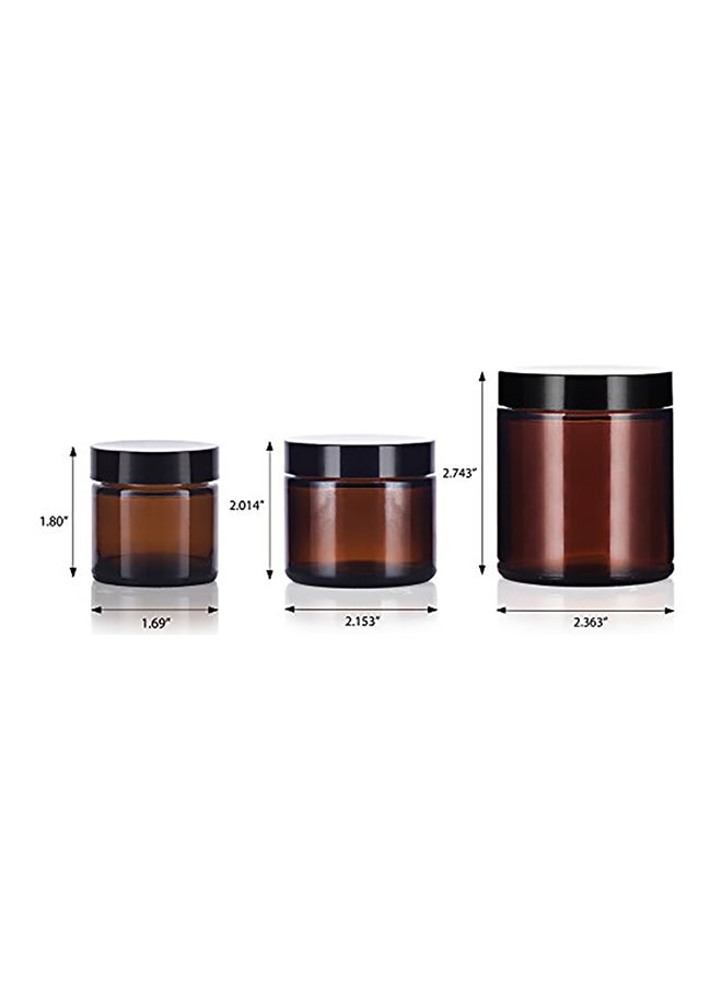 JUVITUS 6 Piece Glass Straight Sided Jar With Lids, Spatulas And Labels Brown  - Image 3