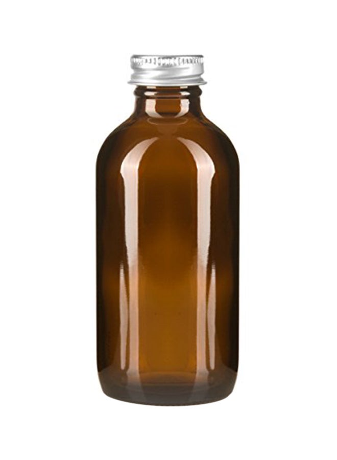 JUVITUS 12 Pack Glass Boston Round Bottles With Metal Screw On Caps, Funnel And Labels Brown  - Image 1
