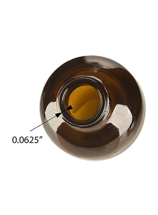 JUVITUS 12 Pack Glass Boston Round Bottles With Metal Screw On Caps, Funnel And Labels Brown  - Image 4