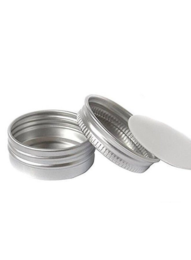 echo-ove - Pack Of 12 Aluminum Round Tin Jars With Screw Cap Lid Silver - Image 1
