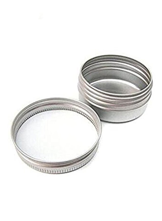 echo-ove - Pack Of 12 Aluminum Round Tin Jars With Screw Cap Lid Silver - Image 1