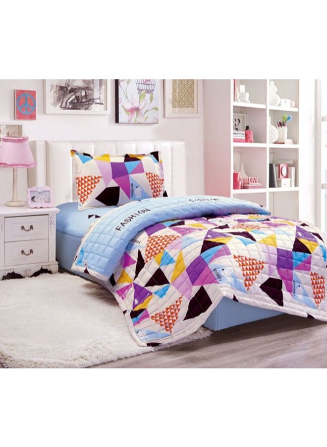 Moon - 3-Piece Compressed Single Size Comforter Set Microfiber Multicolour - Image 1