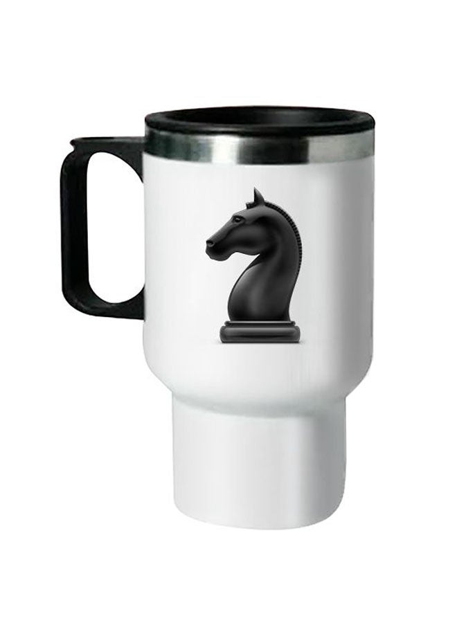 Printed Stainless Steel Thermal Mug White/Black 