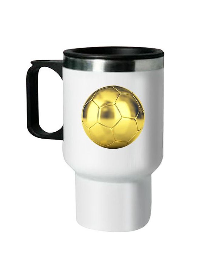 Printed Stainless Steel Thermal Mug White/Black 