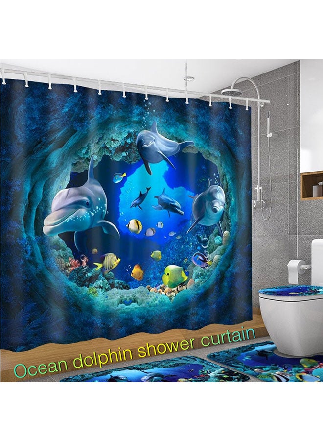 Waterproof Shower Curtain Multicolour 180X180X0.3cm - Image 2