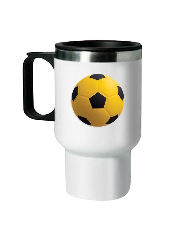 Printed Stainless Steel Thermal Mug White/Black 