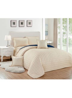 طقم سرير بجانبين مضغوط مقاس كينغ من 6 قطع microfiber أوف وايت