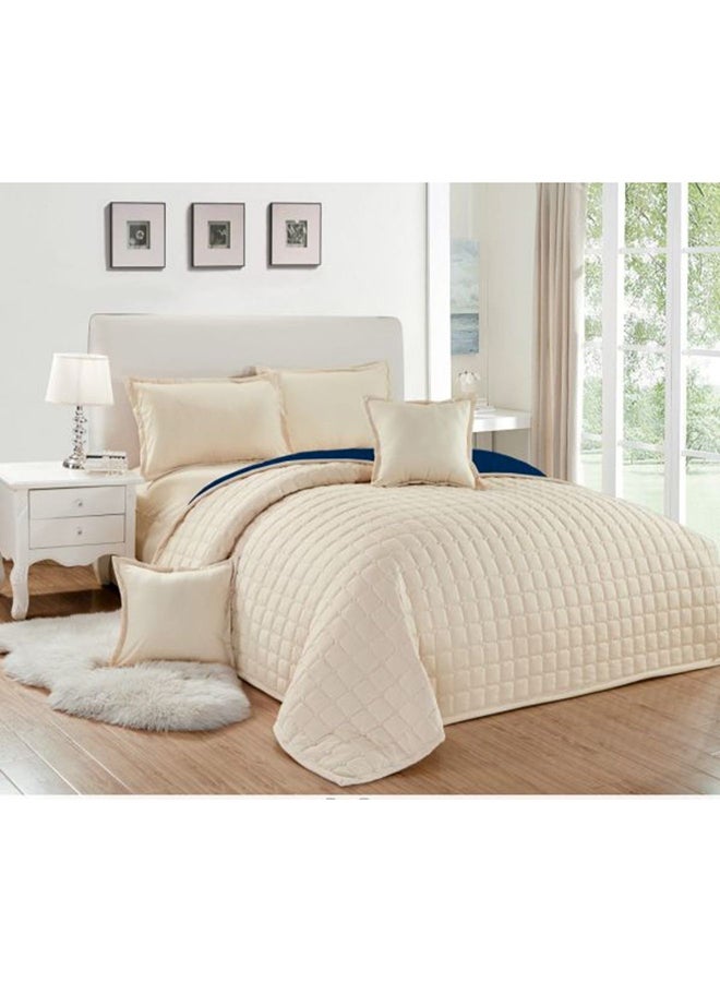 مون - طقم سرير بجانبين مضغوط مقاس كينغ من 6 قطع microfiber أوف وايت - Image 1