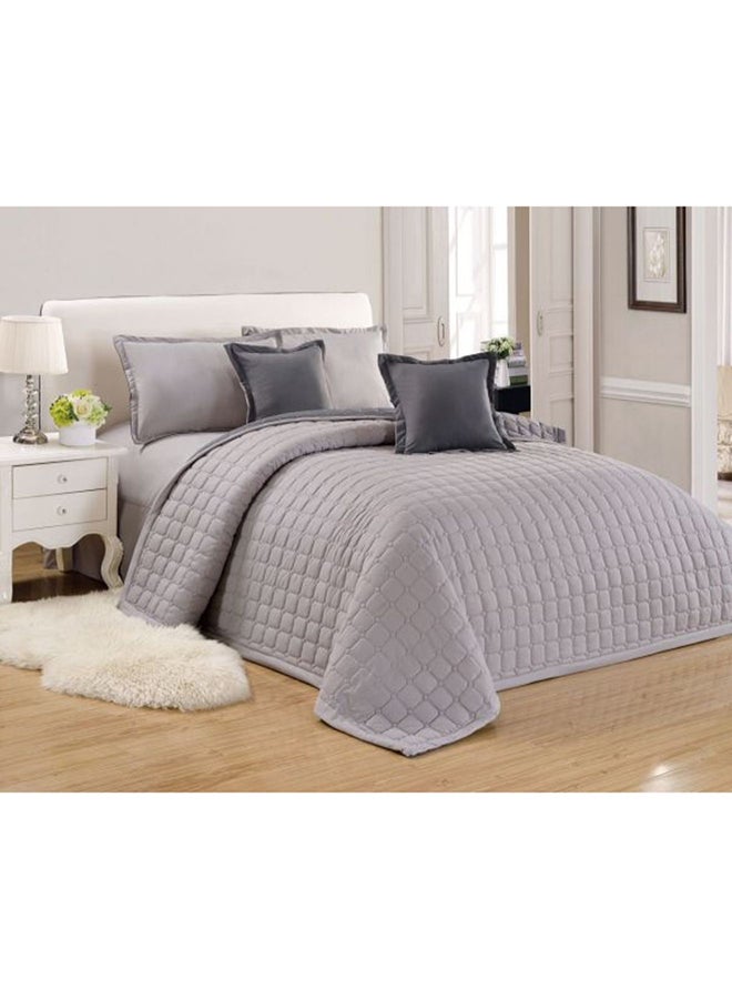 Moon 6-Piece Compressed Single Size Two-sided Comforter Set microfiber Grey 240 x 260cm 