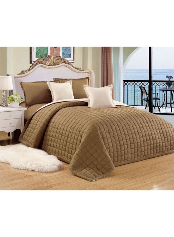 Moon 6-Piece Compressed King Size Two-sided Comforter Set microfiber Brown 240 x 260cm 