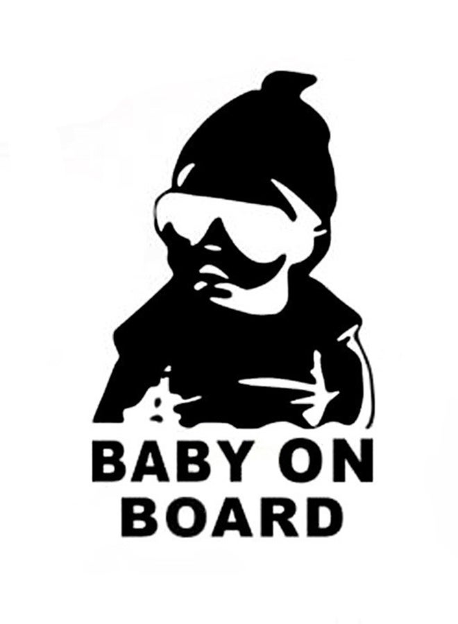 مجموعة ملصقات عاكسة توضع على الجزء الخلفي للسيارة مزينة بعبارة "Baby On Board" مكونة من قطعتين - Image 1