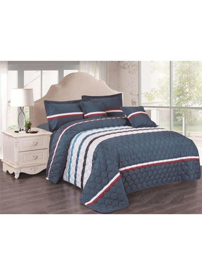 Hours 6-Piece Floral Compressed Two-Sided King Size Comforter Set Microfiber multicolour 