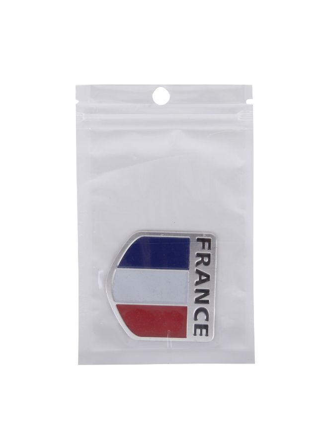 Generic French Flag Style Shield Shape Metal Car Badge Sticker  - Image 3
