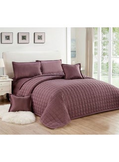 Moon 6-Pieces Compressed King Size Two-sided Comforter Set Microfiber Brown King centimeter 