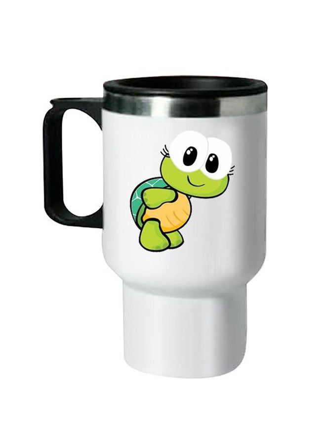 Printed Stainless Steel Thermal Mug White/Black 