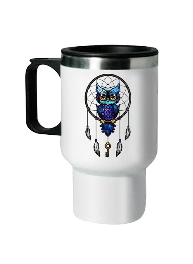 Printed Stainless Steel Thermal Mug White/Black 
