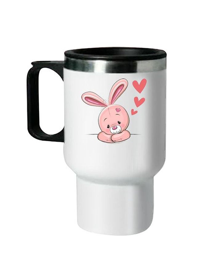 Printed Stainless Steel Thermal Mug White/Black 
