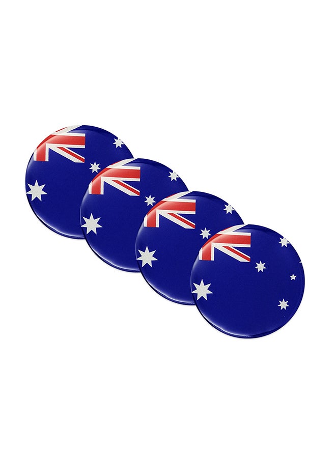 Generic 4-Piece Australian Flag Pattern Car Wheel Hub Metal Decorative Sticker  - Image 1