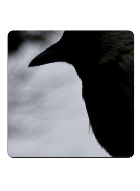 Printed Wooden Coaster Black/White 9x9cm