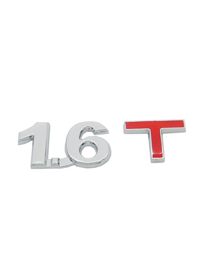 Generic Decal Chromed Metal 1.6t Car Badge Emblem  - Image 1