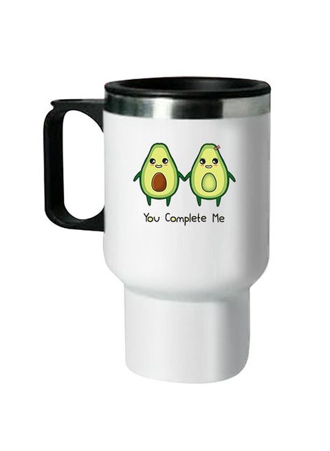 Printed Stainless Steel Thermal Mug White/Black