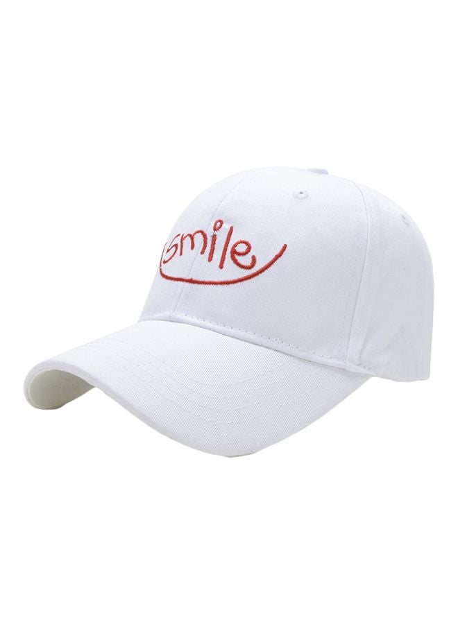Embroidered Cricket Cap White/Red