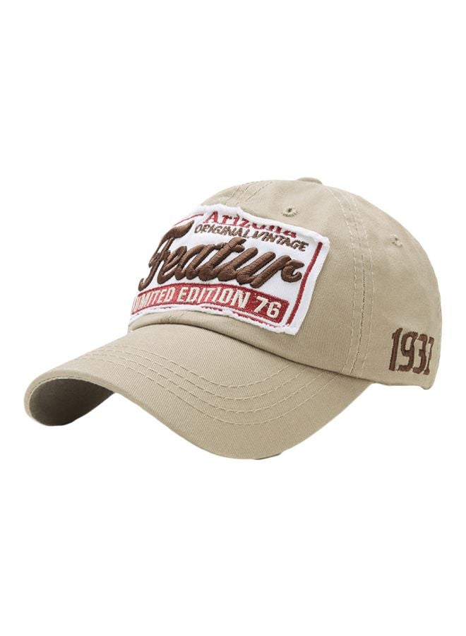 Embroidered Cricket Cap Brown/Red/White 