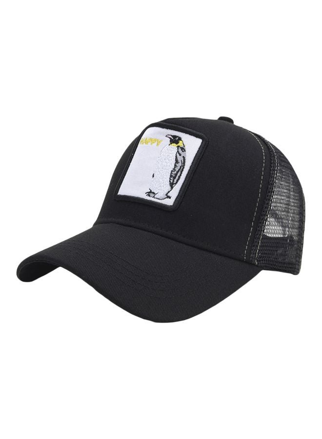 Embroidered Cricket Cap Black/White
