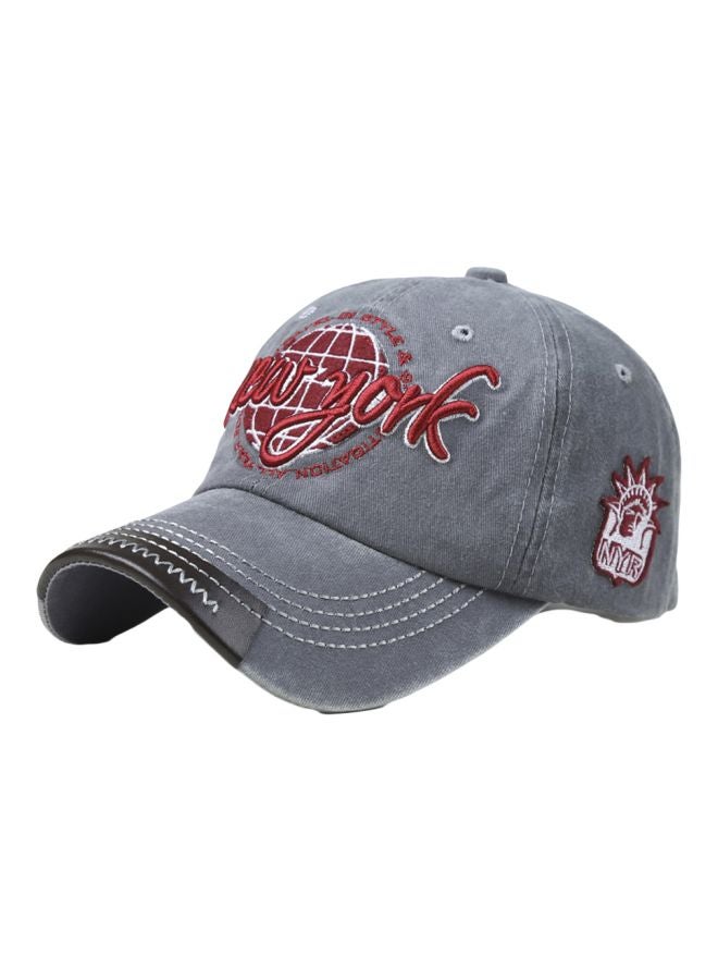 Embroidered Cap Grey/Red - Image 1