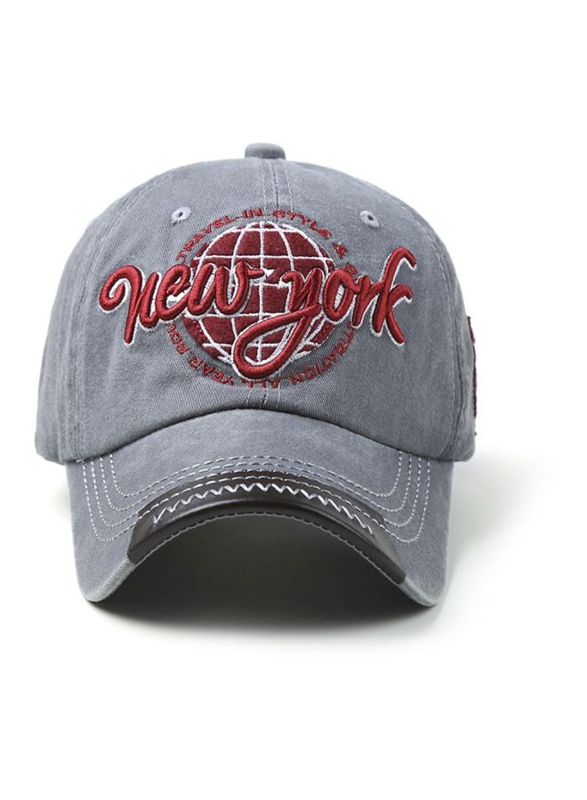 Embroidered Cap Grey/Red - Image 2