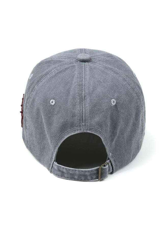Embroidered Cap Grey/Red - Image 4