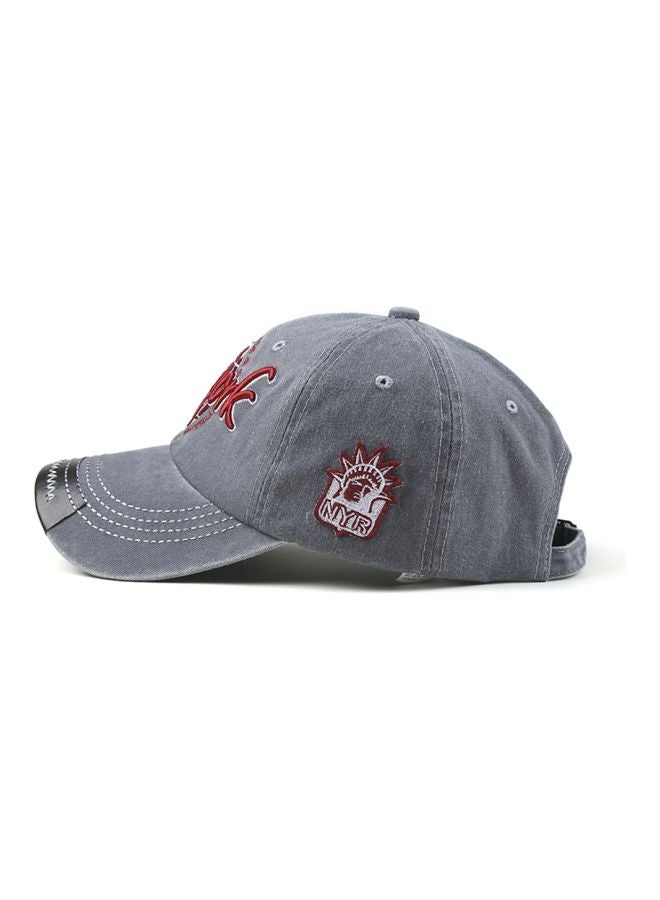 Embroidered Cap Grey/Red - Image 3