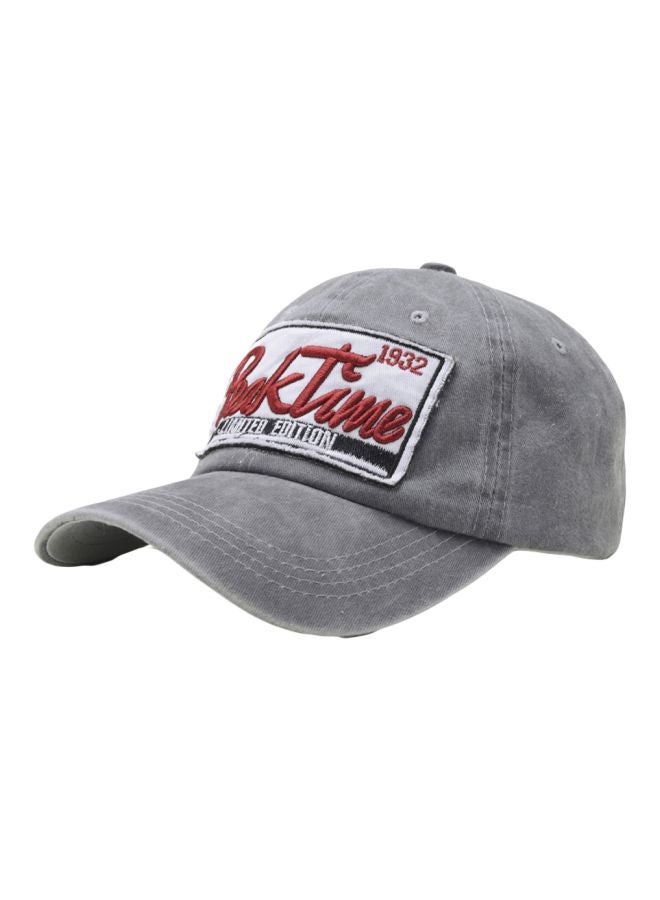 Embroidered Cricket Cap Grey/Black/White