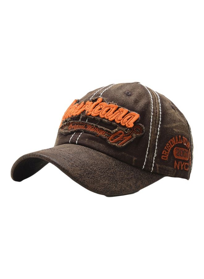 Exquisite Embroidered Cap Brown/Orange