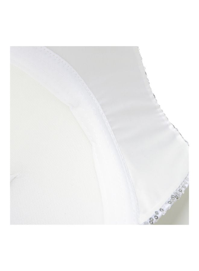 Embroidered Cricket Cap White/Silver - Image 3