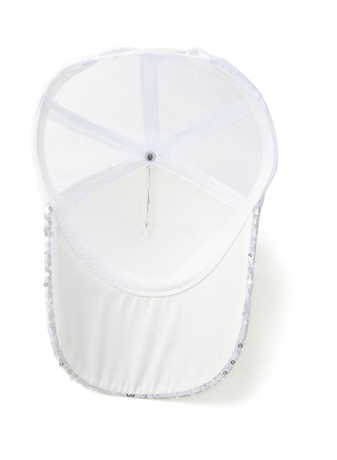 Embroidered Cricket Cap White/Silver - Image 2