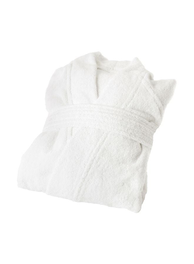 Cotton Bath Robe White M  - Image 1