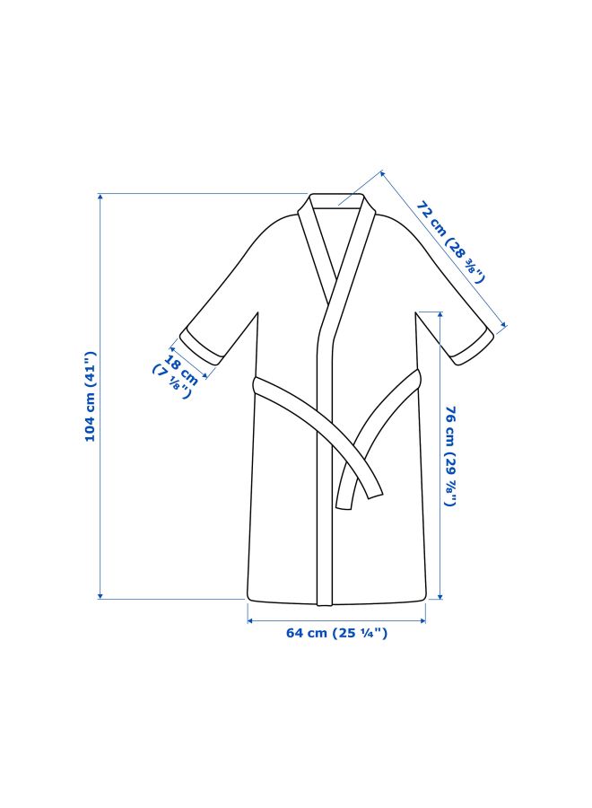 Cotton Bath Robe White M  - Image 2