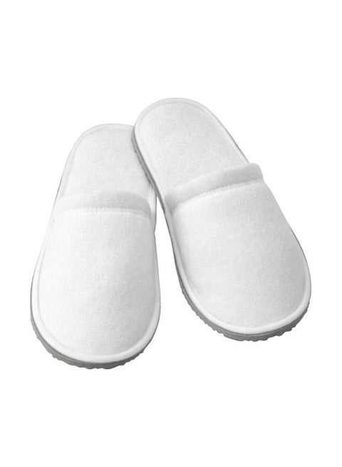 Polyester Bath Slippers White S/M