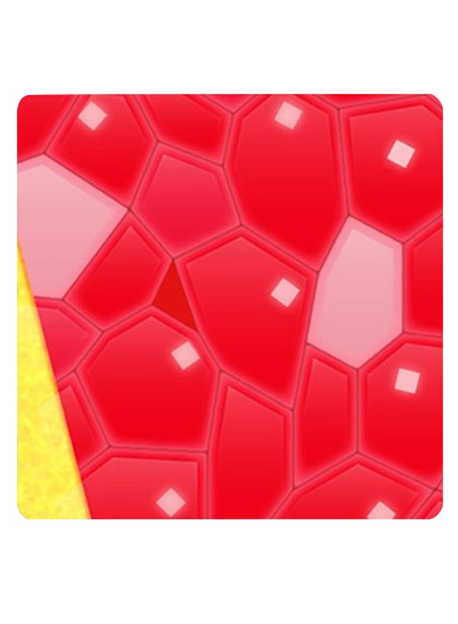 Printed Wooden Coaster Red/Yellow 9x9cm
