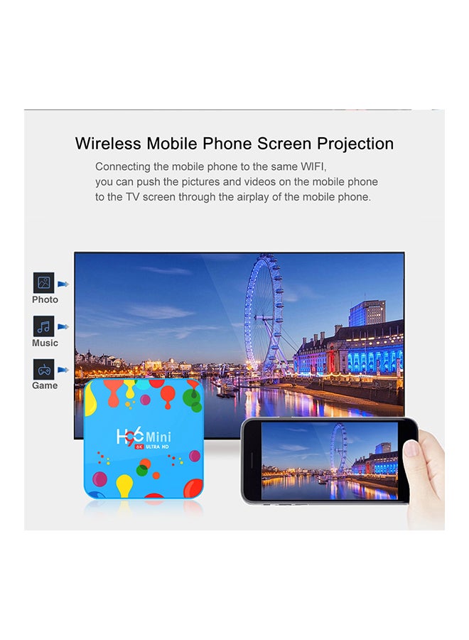 H96 Mini 6K Ultra HD Android Television Box With Dual WiFi H96 Blue