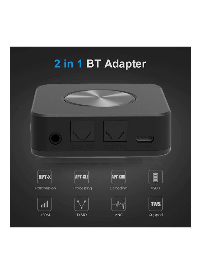 Generic - 2-In-1 Wireless Transmitter Receiver Wireless Audio Adapter BT4863B Black - Image 1