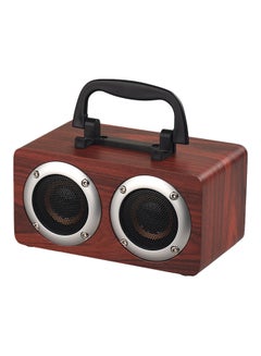Portable Bluetooth Speaker Wooden Player Built-in Battery with TF Audio Soundbar Brown