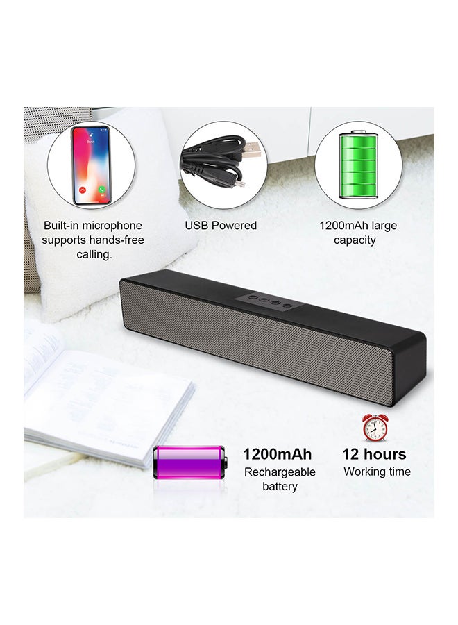 USB-Powered Soundbar Speaker V6309 Black  - Image 3