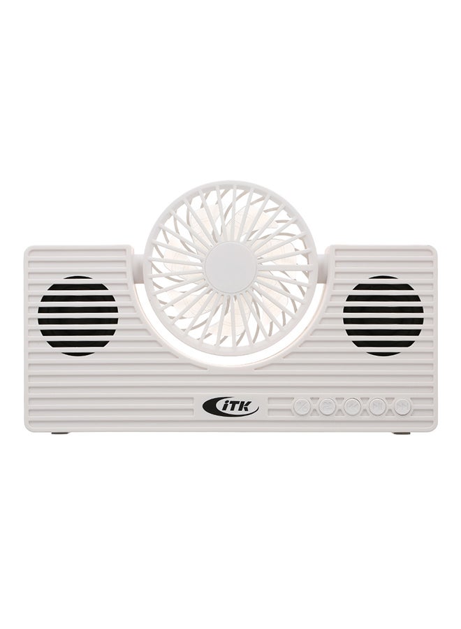 Multi-Functional Portable Mini Bluetooth Speaker With Fan Wireless Phone Speaker White