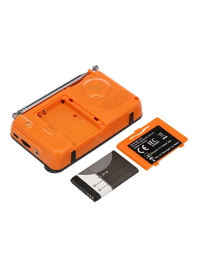 جهاز استقبال راديو رقمي محمول ثنائي النطاق مع مكبّرات صوت بمشغل MP3 وراديو V6377 برتقالي/أسود - Image 2