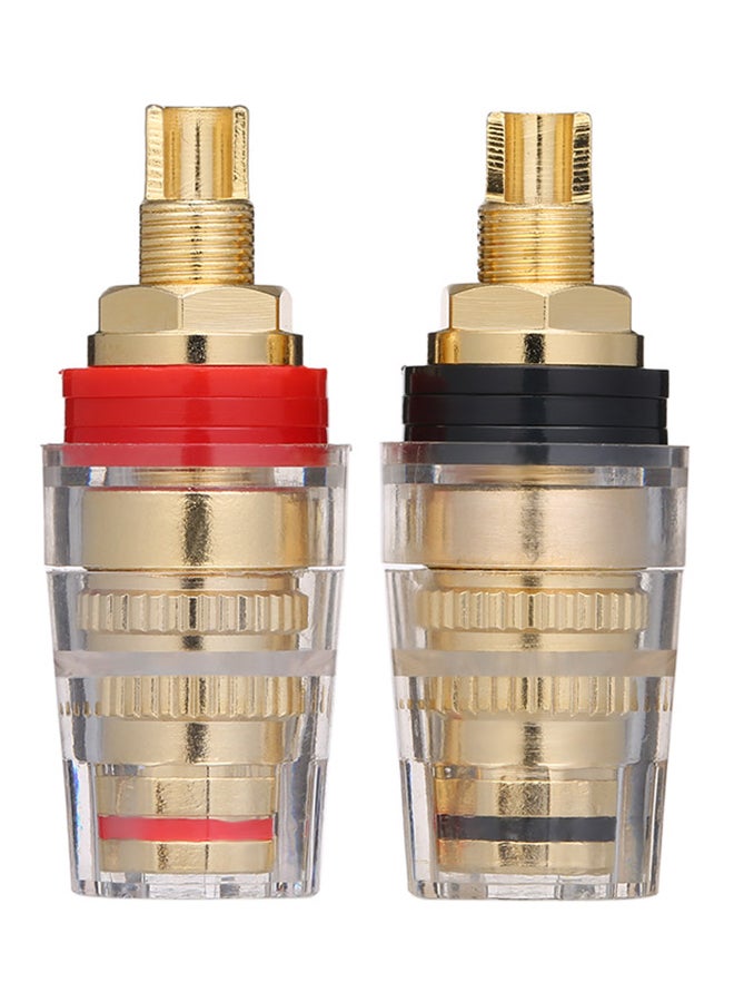 1 Pair Gold Plated Banana Plug Terminals For Speaker Amplifier V6539 Gold  - Image 1