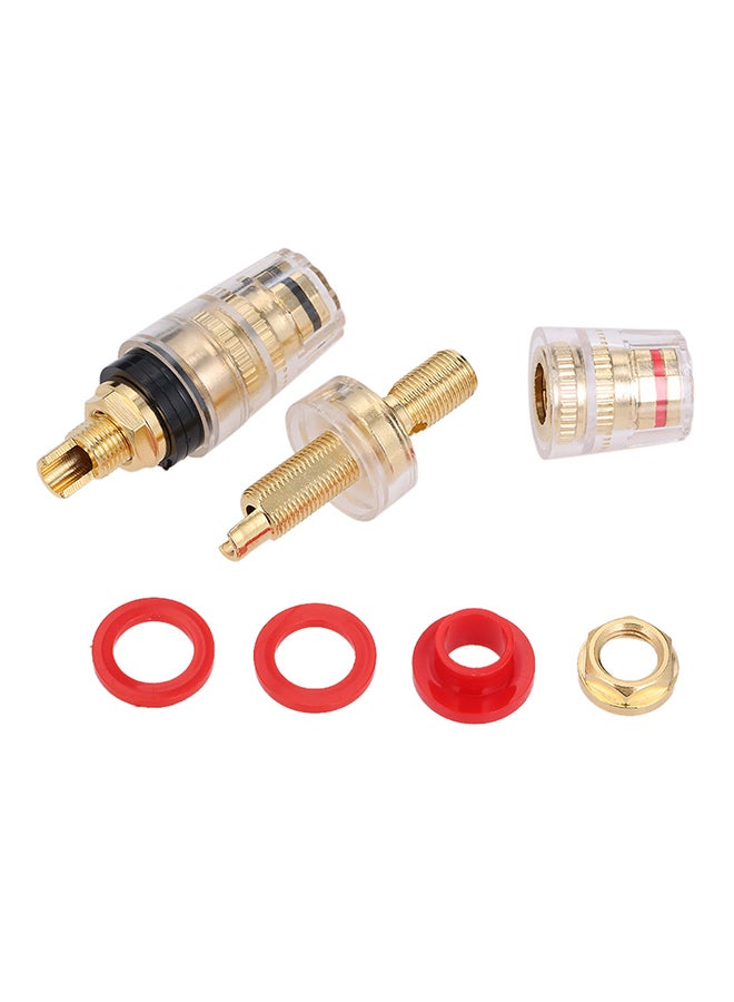 1 Pair Gold Plated Banana Plug Terminals For Speaker Amplifier V6539 Gold  - Image 2