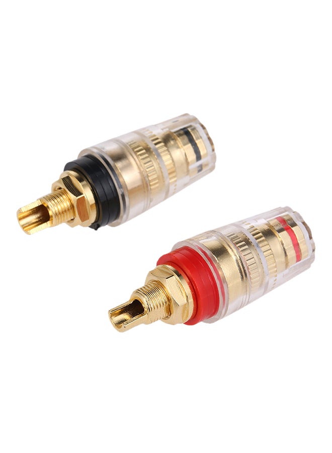 1 Pair Gold Plated Banana Plug Terminals For Speaker Amplifier V6539 Gold  - Image 3